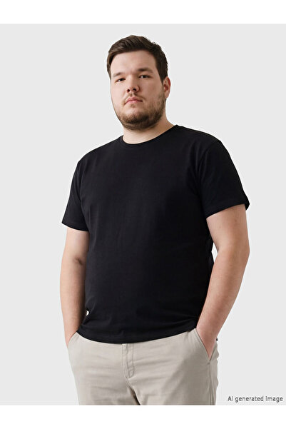 LC Waikiki Black Crew Neck Short Sleeve Men's Undershirt