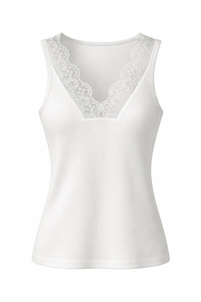 HAZELANNA Δαντελωτό Λευκό Αθλητικό Τοπ