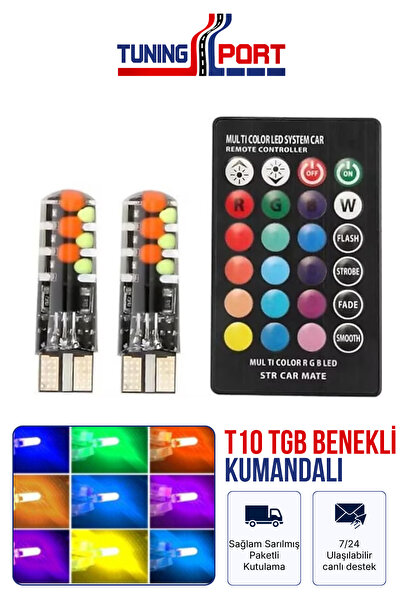 TuningPort T10 RGB Kumandalı Benekli Park Ledi Renk Değiştiren Led Ampul