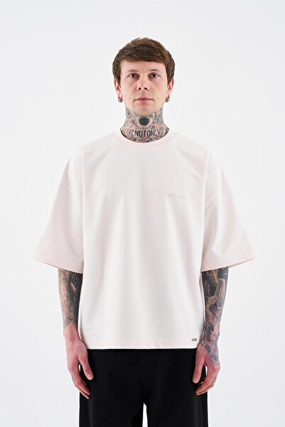 Machinist Ανδρικό μπλουζάκι Bacis Boxy σε ανοιχτό ροζ