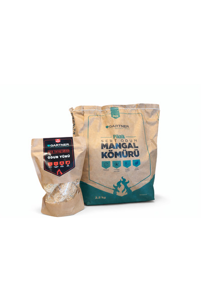 GARTNER Piknik Mangal Kömürü 2.5 Kg & 15'lik Ateş Tutuşturucu