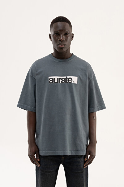 Machinist Tricou oversize pentru bărbați, cu imprimeu Aurate, lavabil, gri