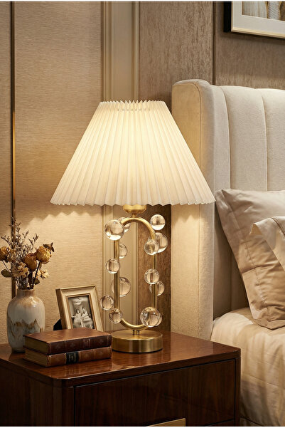 AKSESUAR EVRENİ Mandes Modern Antique Decorative Lampshade Premium Table Lamp...