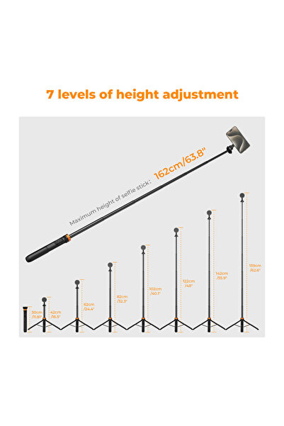 K&F CONCEPT iPhone Uyumlu MagSafe Selfie Çubuğu & Tripod (162cm)