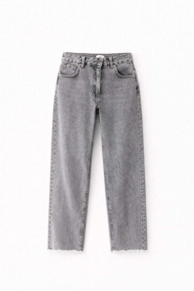 HAZELANNA Cut-Legged Boyfit Smoked Trousers