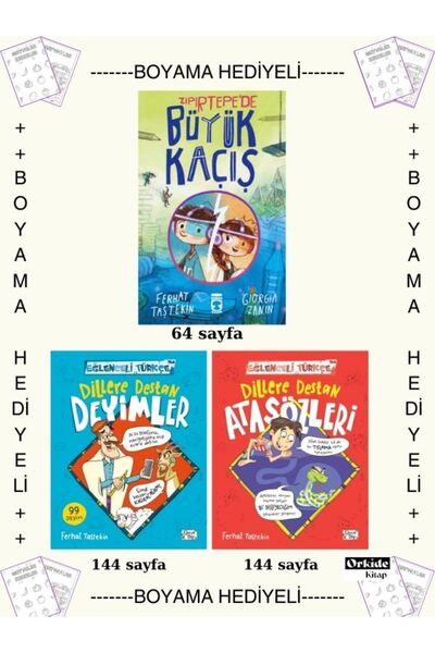 Timaş Yayınları Boyamalı Zıpırtepede Büyük Kaçış, Dillere Destan Deyimler , D...