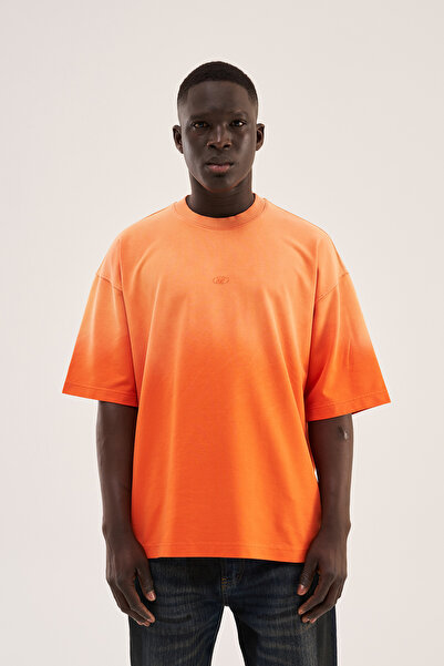 Machinist Men's Gradient Washed Oversize T-Shirt Orange