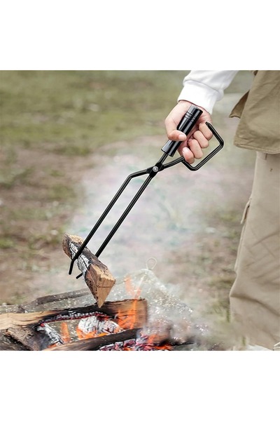 EasyLife BBQ Charcoal Tongs Heat Resistant Long Handle Grill Tool Portable Ou...