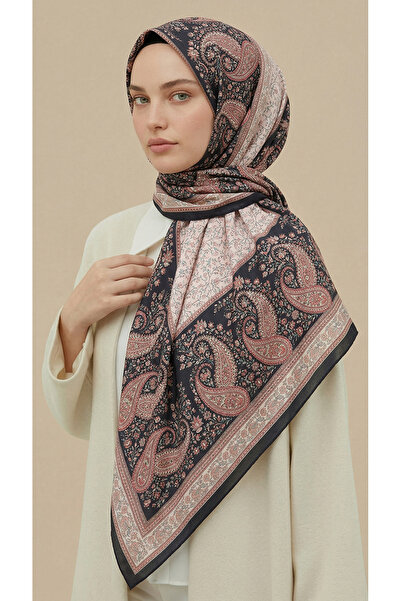 Karaca Ravena Patterned 120*120 cm Silk Chiffon Shawl