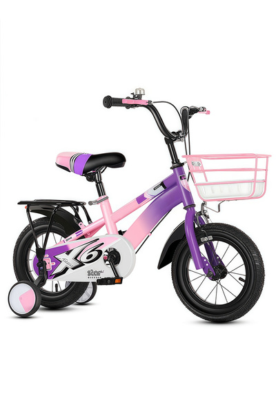Ma Baby 14 inch Kids Bike, with Training Wheels and Basket, Rear Seat and Adj...