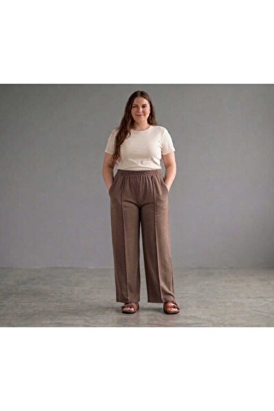 BETES Pantaloni largi din lycra pentru femei, din țesătură crep, mărime mare,...