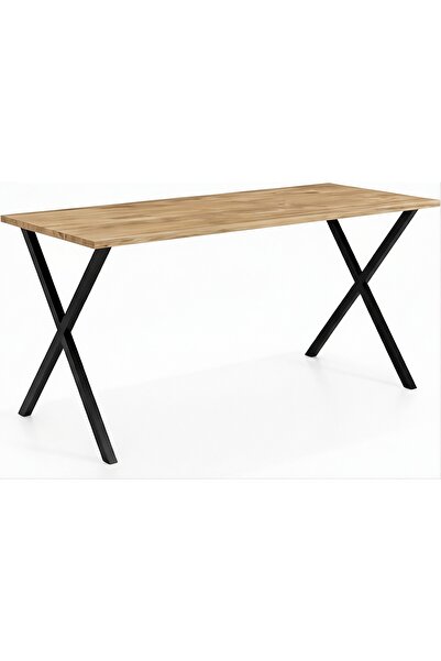 Aurean Metal Ayaklı Masa Çapraz. Bilgisayar ve Çalışma Masası - 140CM - Çam