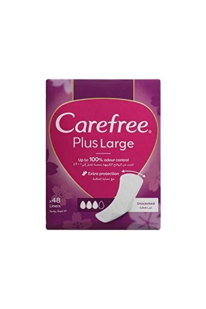 Carefree 100% PLUS LARGE UNSCENTED LINERS 48S