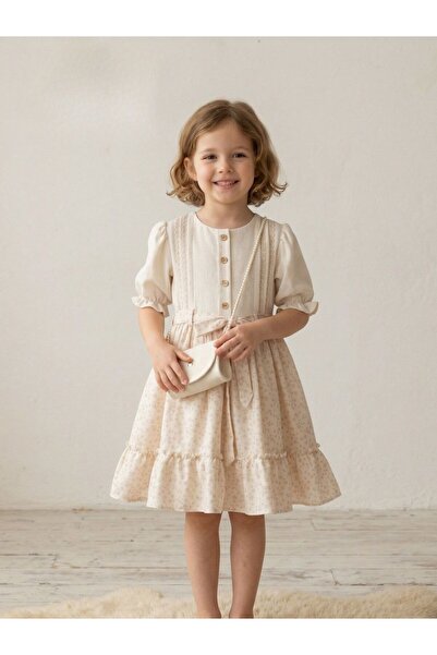 Cherrys Bebek Yıldız Çi.çek Κοριτσίστικο Φόρεμα με Τσάντα