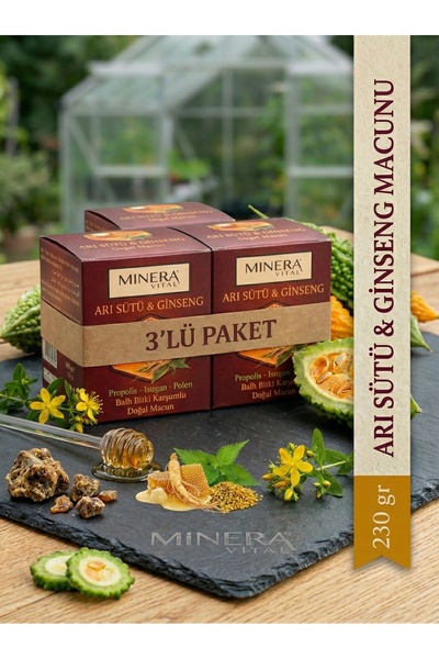 MİNERA VİTAL Royal Jelly & Ginseng Propolis, Nettle Pollen, Honey, Herbal Ble...
