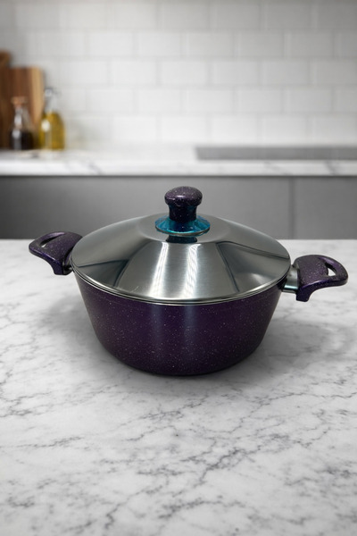 Rivorn Üzm 24 cm Cast Iron Deep Pot 4 Lt Metal Lid 4mm Thickness