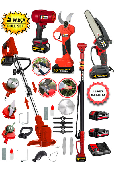 prowackers Pro Red W-770 5 Li Bahçe Seti Teleskop+Makas 17 Cm Testere Hava Üf...