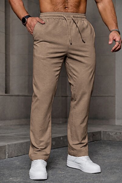 GHASSY CO. Men's Regular Fit Lycra Stretchy Trousers with Lace-Up Waist, No K...