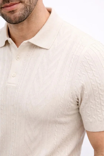 JANES Men's Summer Knitwear T-Shirt Short Sleeve Polo Collar Buttoned T-Shirt...