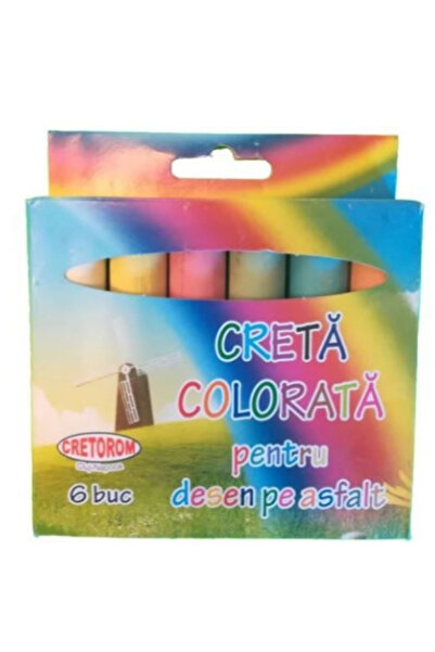 Cretorom Cretă colorată pentru asfalt, cutie 6 buc.
