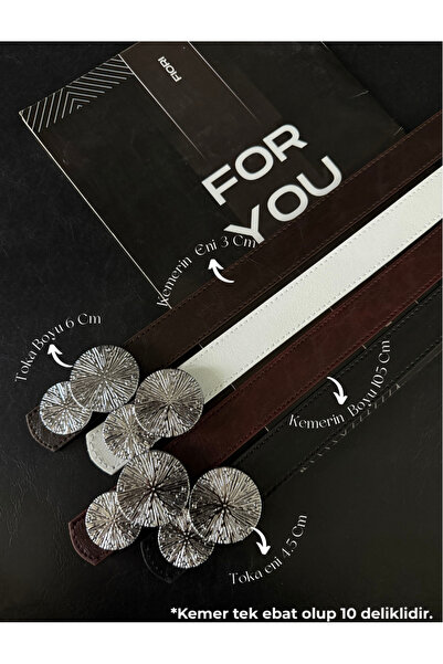 Fiori Round Gold Buckle Women's Belt, Pants Belt, Jacket Belt, Dress Belt, Sh...