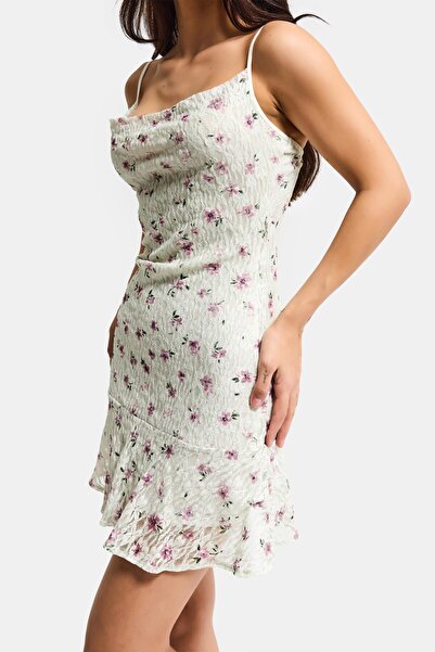 it's basic Women's Ecru Green S6 Floral Pattern-3 Stretch Fabric Strap Mini D...