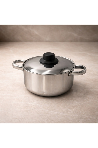 Rivorn 16 cm 430 Steel Deep Pot Without Base – 7 cm Depth Economical Steel Pot