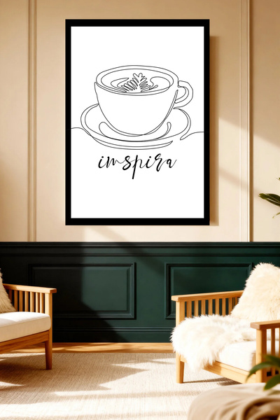 Mushen Studio Minimalist Coffee Cup Inspira Frameless Canvas Painting Living ...