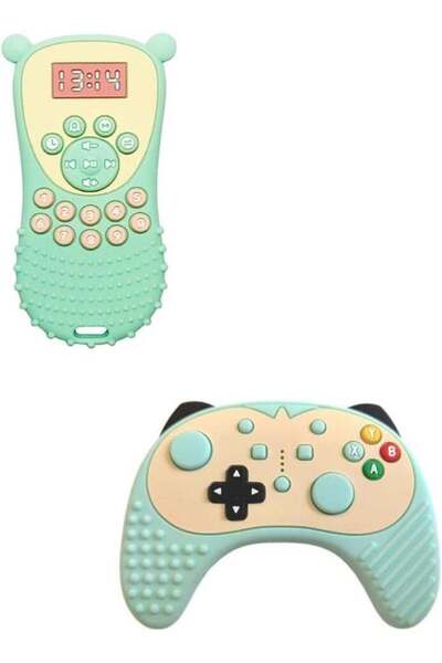 Fun Moment 2-Piece Silicone Remote Control Teether