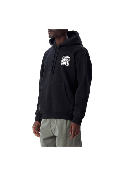 Obey Φούτερ με κουκούλα με σχέδιο ματιών, μαύρο, XL