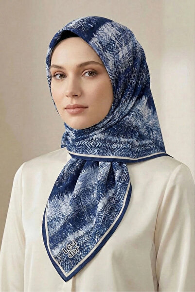 Levidor Crystal Scarf Wave Pattern Navy Blue