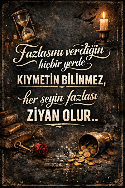 Hayal Poster Fazlasını Verdiğin Retro Ahşap Poster 20x30