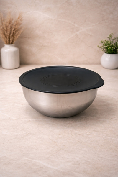 Rivorn 16 cm Stainless Steel Mixing Bowl with Lid – 1.35 Lt Prepare and Store...