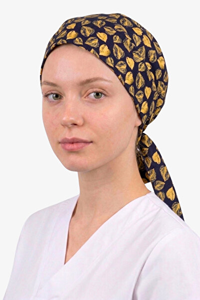 Viridi Medical Fashion SARI YAPRAK DESEN CERRAHİ ENSE BONE