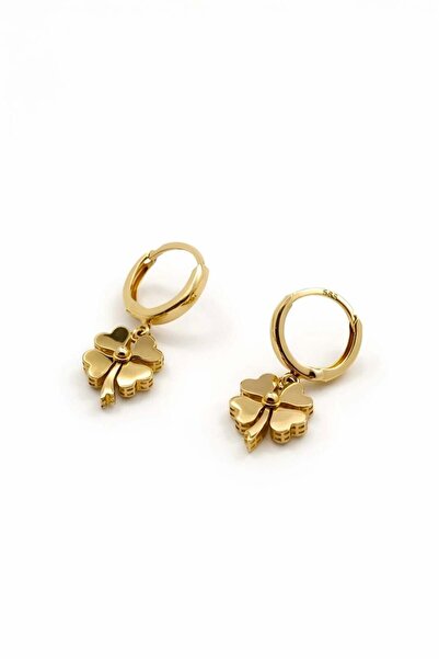 byBurak GOLD Yonca Sallantılı Halka Küpe - KP00646