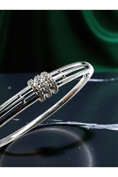 Allurist Jewerly Çelik taşlı tasarım kelepçe bileklik