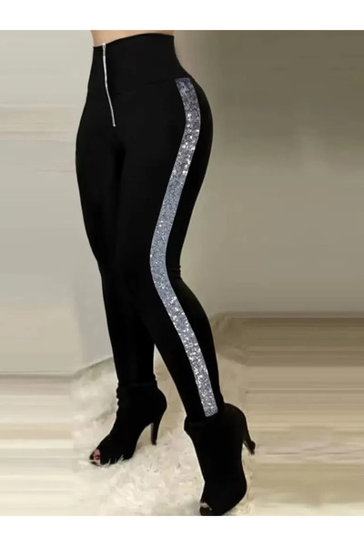 Kanonik Education Women's High Waist Side Striped Detail Diver Leggings