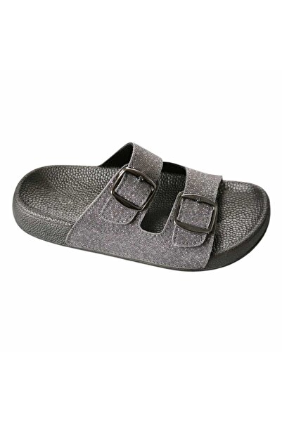 Nihomall20 Silvery Double Buckle Women's Orthopedic Sole Slippers