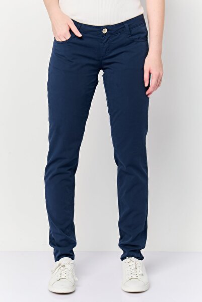 Harmont & Blaine Women Solid Straight Leg Pants, Navy