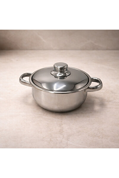 Rivorn Gülsan 18 cm 18/10 Stainless Steel Deep Pot 2.1 Lt Medium Size with St...