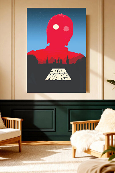 Mushen Studio Star Wars Red Droid Silhouette Iconic Movie Poster Unframed Can...