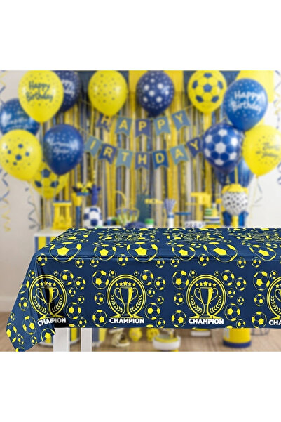 DODOMAR Champion Sarı Lacivert Fener FB Masa Örtüsü 120x180 Cm Parti Süsü