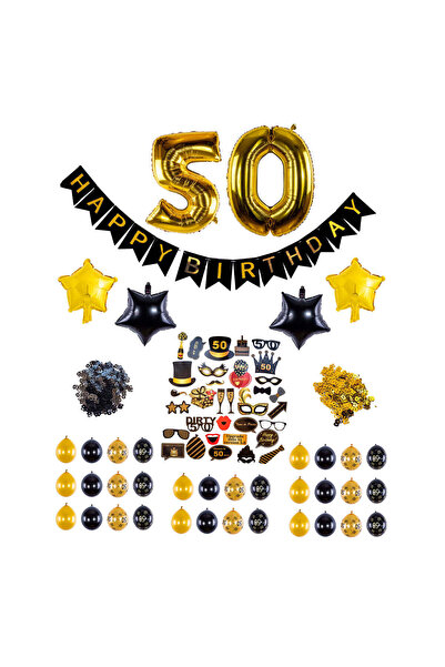 NO BRAND Happy 50 Balloon Set