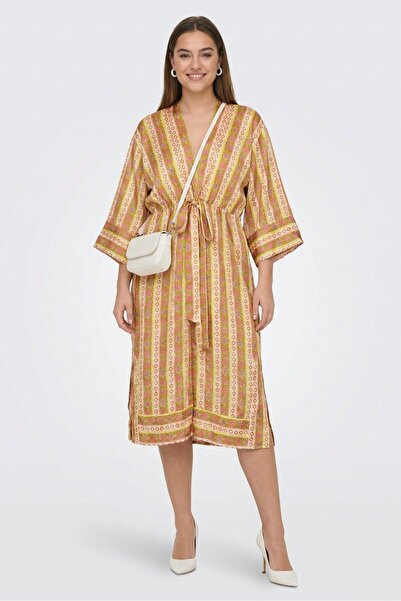 SANDRO فستان ميدي نسائي بطبعة كاملة، متعدد الألوان