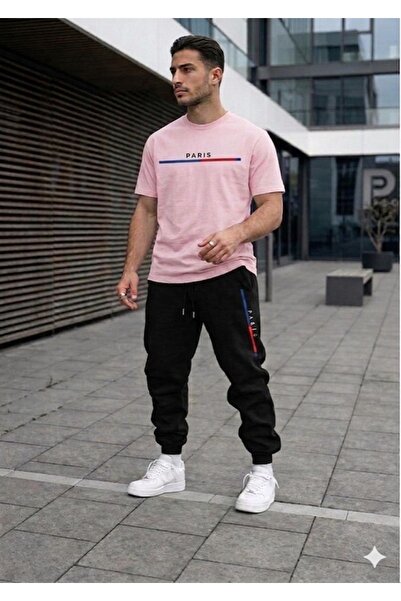 FAEL LİFE Girls'/Boys' T-Shirt and Sweatpants Colorful Paris Bold Set