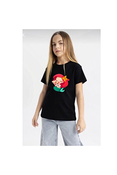 playwear Παιδικό unisex μπλουζάκι με στάμπα Γοργόνας, 100% βαμβακερό, με λαιμ...