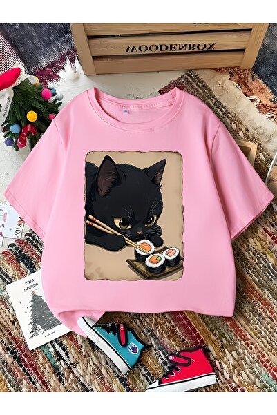 PixelWear تي شيرت كبير الحجم للأطفال من سوشي كات