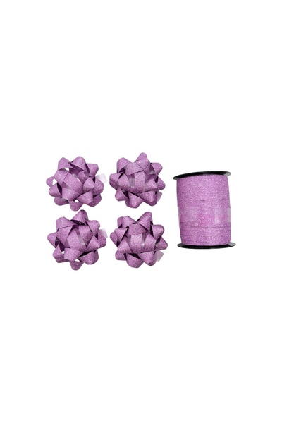 AFO Set 4 Funde 5.5cm cu Adeziv si Rola 10m Siclam Glitter