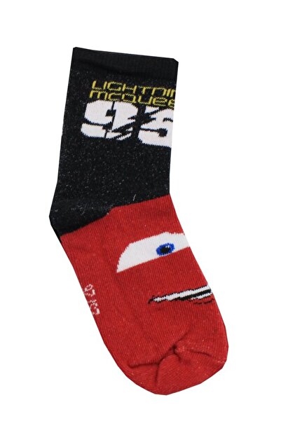 Disney Șosete, 75% bumbac, Cars McQueen, negru și roșu