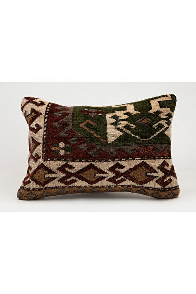 Kilim Whole Sale غطاء وسادة عتيق مصنوع يدويًا من السجاد القديم، 40×60 سم، صوف